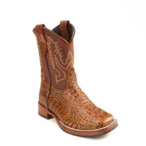 0154CDN Bota Caballo Dorado niño cocodrilo