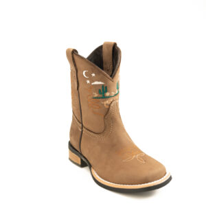 0194CDN Bota Caballo Dorado niño rodeo cactus