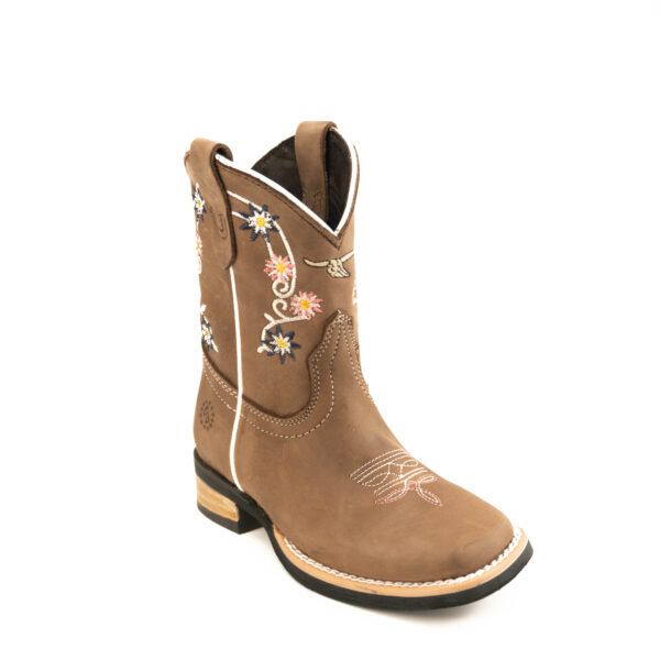 0196CDN Bota Caballo Dorado niña craneo